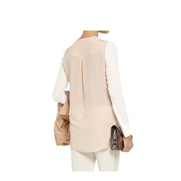 Vince color block silk button down shirt size 4 - Picture 3 of 10